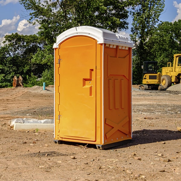 how often are the portable restrooms cleaned and serviced during a rental period in Effingham County